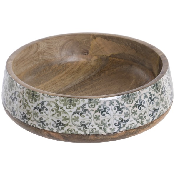ENSALADERA MANGO 28X28X8 LACADO VERDE