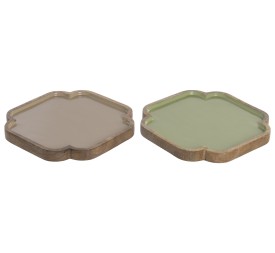 BANDEJA MANGO 25,5X25,5X2,5 LACADO 2 SURT.