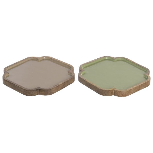 BANDEJA MANGO 25,5X25,5X2,5 LACADO 2 SURT.
