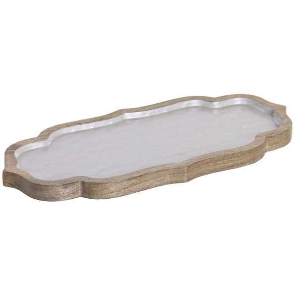 BANDEJA MANGO 46X20X2,5 NACARADO BLANCO