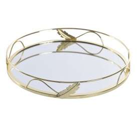 BANDEJA METAL ESPEJO 30,5X30,5X4,5 DORADO