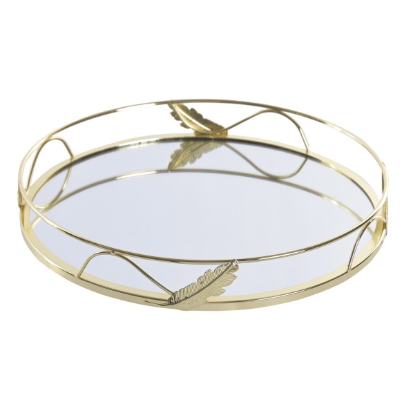 BANDEJA METAL ESPEJO 30,5X30,5X4,5 DORADO