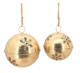 DECORACION COLGANTE SET 2 METAL 62X62X72 35 cm DORADO