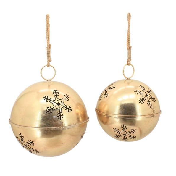 DECORACION COLGANTE SET 2 METAL 62X62X72 35 cm DORADO
