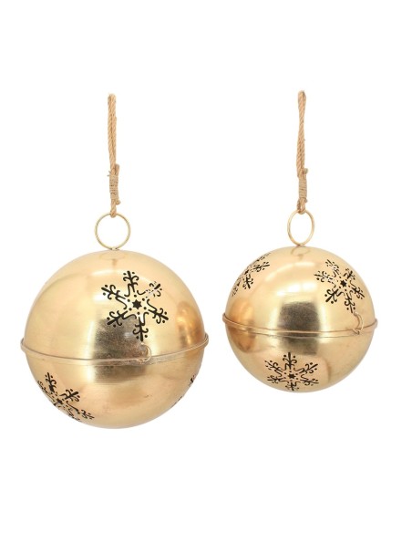 DECORACION COLGANTE SET 2 METAL 62X62X72 35 cm DORADO