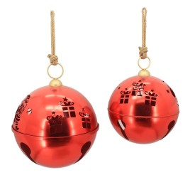 DECORACION COLGANTE SET 2 METAL 62X62X75,5 35 cm ROJO