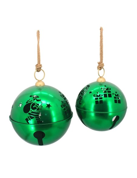 DECORACION COLGANTE SET 2 METAL 62X62X75,5 35 cm VERDE
