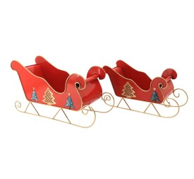 TRINEO SET 2 METAL 49,5X18,5X27,5 ROJO