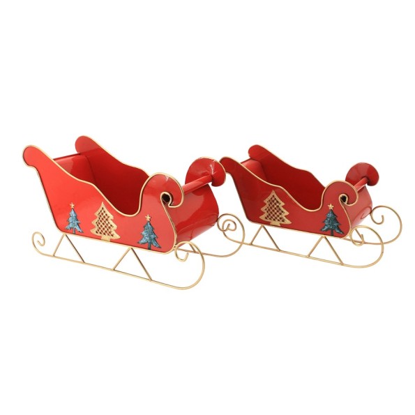 TRINEO SET 2 METAL 49,5X18,5X27,5 ROJO