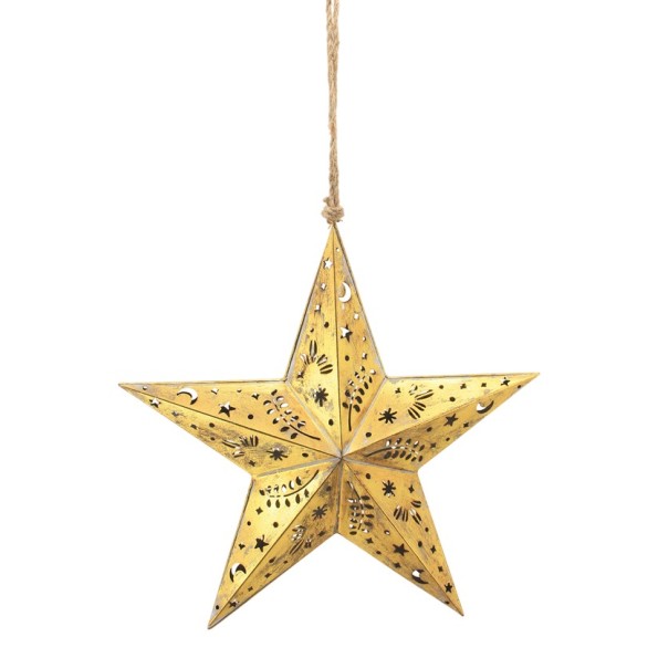 DECORACION COLGANTE METAL 53,5X12,5X52 ESTRELLA