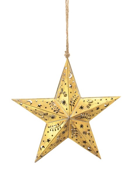 DECORACION COLGANTE METAL 53,5X12,5X52 ESTRELLA