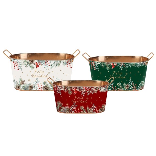 CAJA SET 3 METAL 31X15X17 DORADO BLANCO