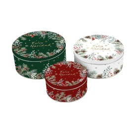 CAJA SET 3 METAL 20X20X9 DORADO BLANCO