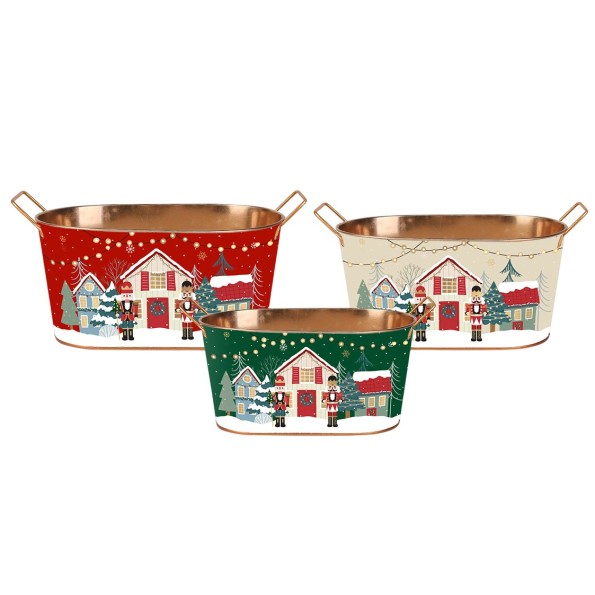 CAJA SET 3 METAL 30X15,5X17 DORADO ROJO