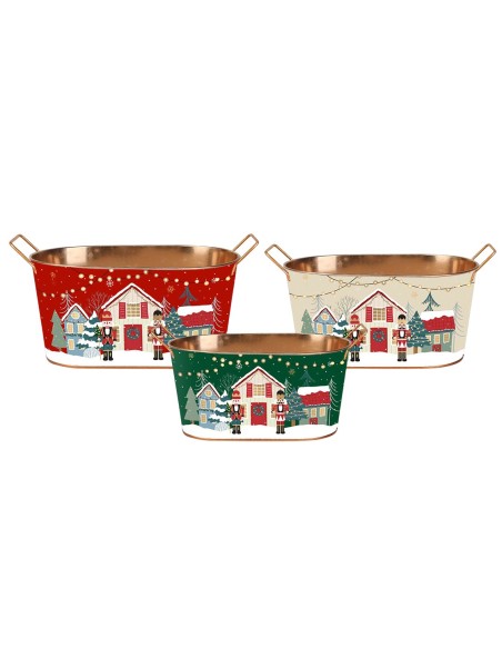CAJA SET 3 METAL 30X15,5X17 DORADO ROJO