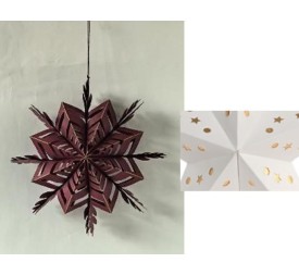 DECORACION COLGANTE PAPEL 20X10X20 DORADO 2 SURT.