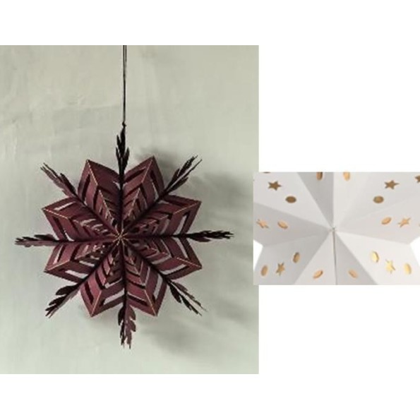 DECORACION COLGANTE PAPEL 20X10X20 DORADO 2 SURT.