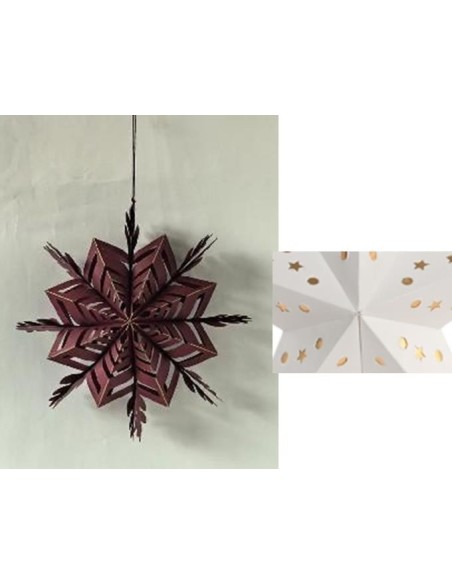 DECORACION COLGANTE PAPEL 20X10X20 DORADO 2 SURT.