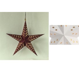 DECORACION COLGANTE PAPEL 30X10X30 DORADO 2 SURT.