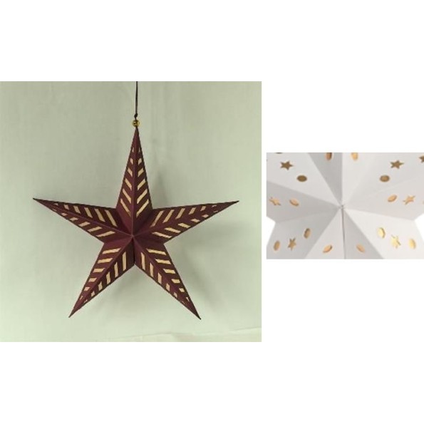 DECORACION COLGANTE PAPEL 30X10X30 DORADO 2 SURT.