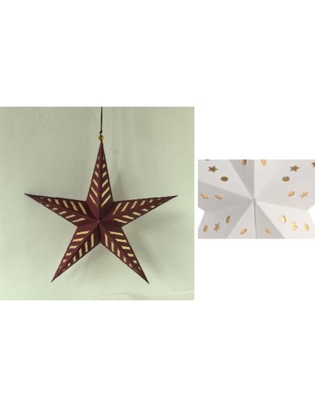 DECORACION COLGANTE PAPEL 30X10X30 DORADO 2 SURT.