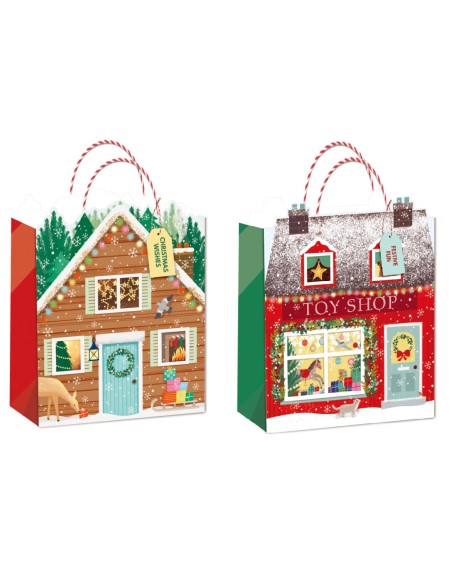 BOLSA PAPEL 18X10X23 230GSM CASA PURPURINA 2 SURT.