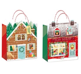 BOLSA PAPEL 31X12X42 230GSM CASA PURPURINA 2 SURT.
