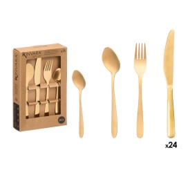 SET 24 CUBIERTO ACERO INOX DORADO