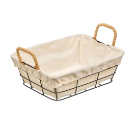 CESTA METAL RECTANGULAR TELA 24X19X8CM