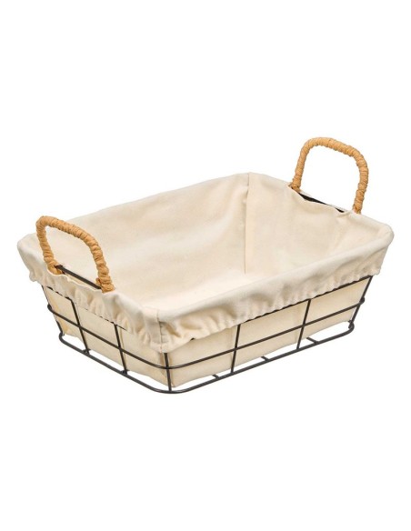 CESTA METAL RECTANGULAR TELA 24X19X8CM