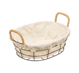 CESTA METAL OVALADA TELA 25X20X8CM
