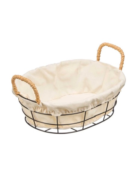 CESTA METAL OVALADA TELA 25X20X8CM