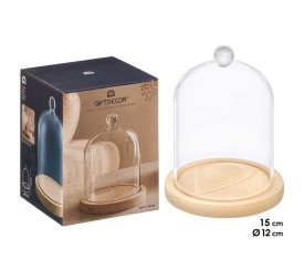 CUPULA DECORATIVA BOLA BASE MADERA 15 CM ALTO