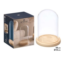 CUPULA DECORATIVA BASE MADERA 18CM ALTO