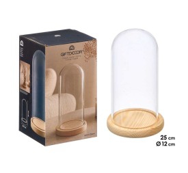 CUPULA DECORATIVA BASE MADERA 25CM ALTO