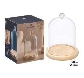 CUPULA DECORATIVA BOLA BASE MADERA 20CM ALTO