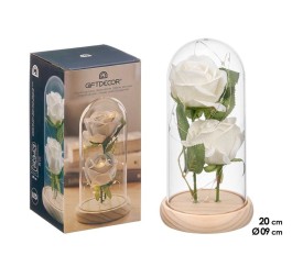 CUPULA 2 ROSAS LED BLANCA