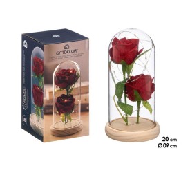 CUPULA 2 ROSAS LED ROJA
