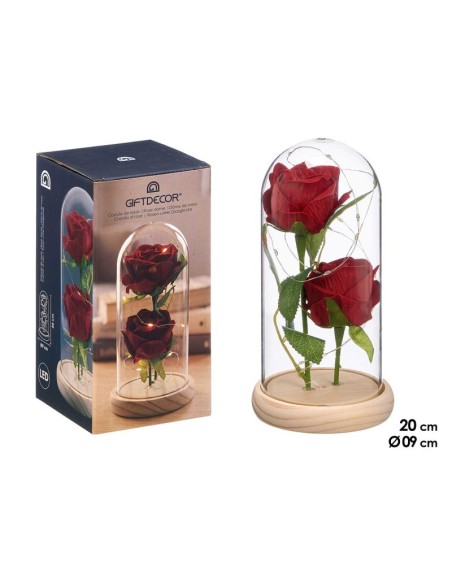 CUPULA 2 ROSAS LED ROJA
