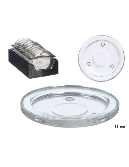 BASE PORTAVELAS CRISTAL REDONDO DIA 11CM