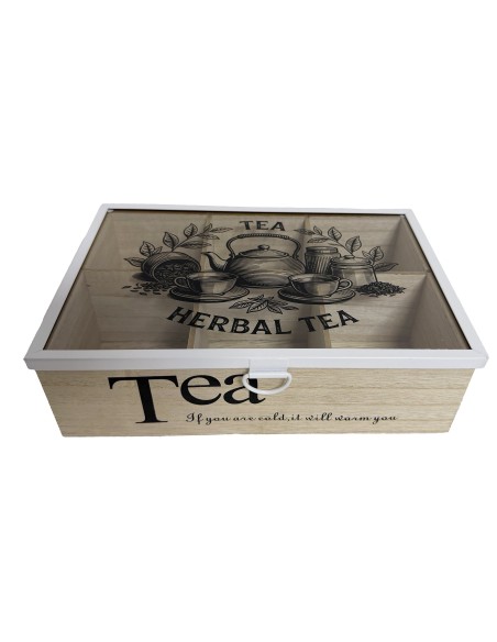 CAJA INFUSIONES MDF CRISTAL 24,5X16,5X7 NATURAL