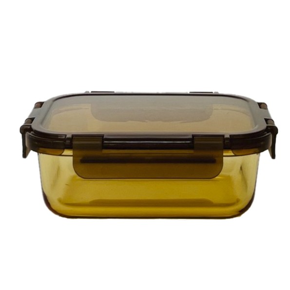 RECIPIENTE CRISTAL PP 18X14X6 640ML AMBAR