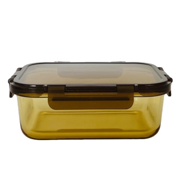 RECIPIENTE CRISTAL PP 21X16X7 1L. AMBAR