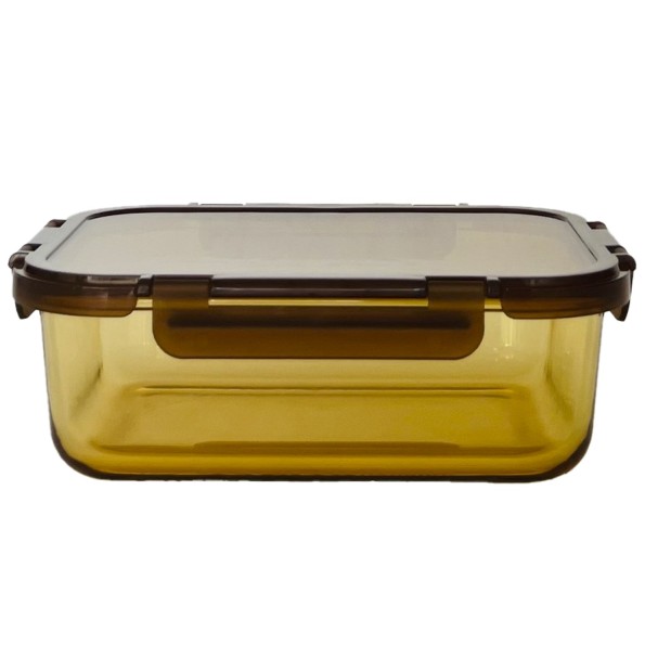 RECIPIENTE CRISTAL PP 23X17,5X7,5 1.5L AMBAR