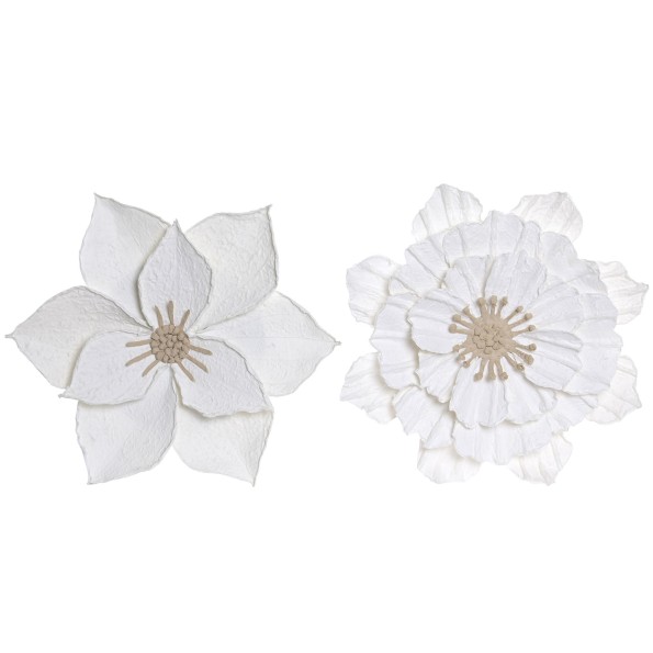 DECORACION PARED PAPEL MACHE 50X6X50 FLOR 2 SURT.