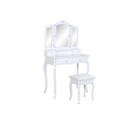 TOCADOR SET 2 LED MDF 80X40X139 ENCHUFE EU BLANCO