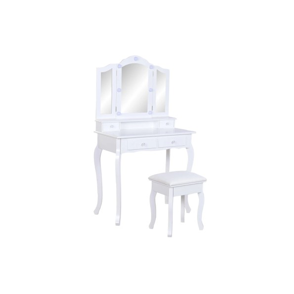 TOCADOR SET 2 LED MDF 80X40X139 ENCHUFE EU BLANCO