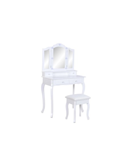 TOCADOR SET 2 LED MDF 80X40X139 ENCHUFE EU BLANCO