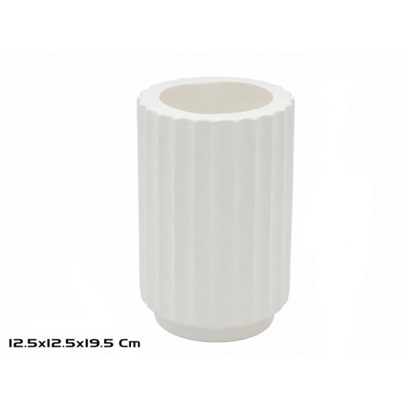 JARRON ESCIPION 19.5X12.5CM BLANCO