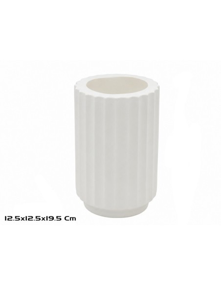 JARRON ESCIPION 19.5X12.5CM BLANCO